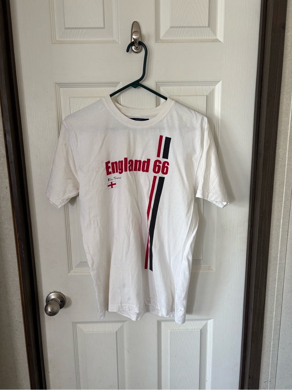 Ben Sherman White Tee with Red and Black England 66 Graphic